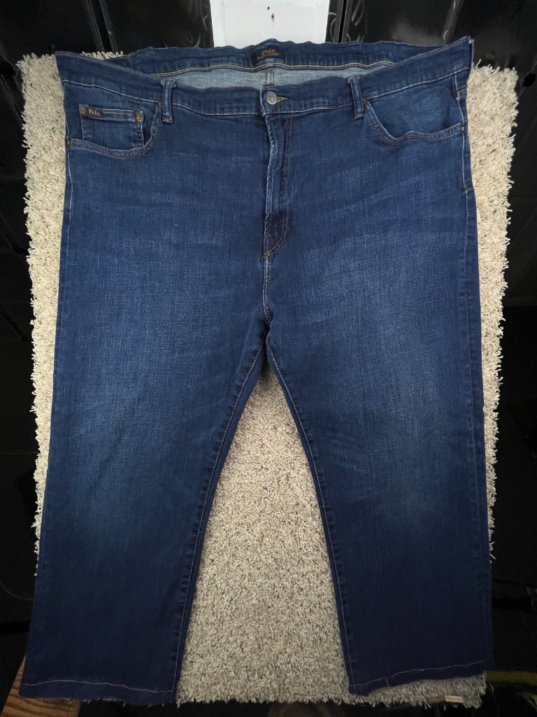 Polo Ralph Lauren Jeans Blue Straight Cotton Pants Denim Mens 48bx26 Big Adult